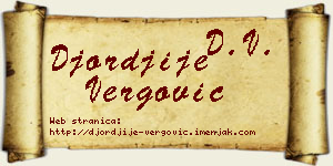 Đorđije Vergović vizit kartica